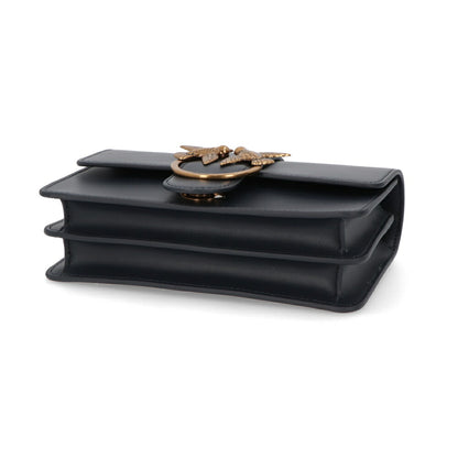 PINKO ショルダーバッグ ネイビー ブラック ライトグレー レザー 1P21ZS-Y6JC