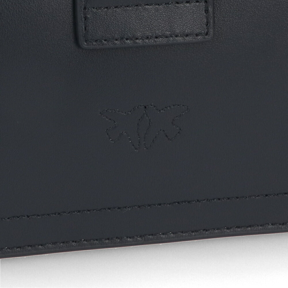 PINKO ショルダーバッグ ネイビー ブラック ライトグレー レザー 1P21ZS-Y6JC