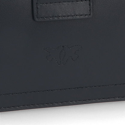 PINKO ショルダーバッグ ネイビー ブラック ライトグレー レザー 1P21ZS-Y6JC