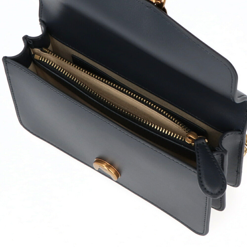 PINKO ショルダーバッグ ネイビー ブラック ライトグレー レザー 1P21ZS-Y6JC