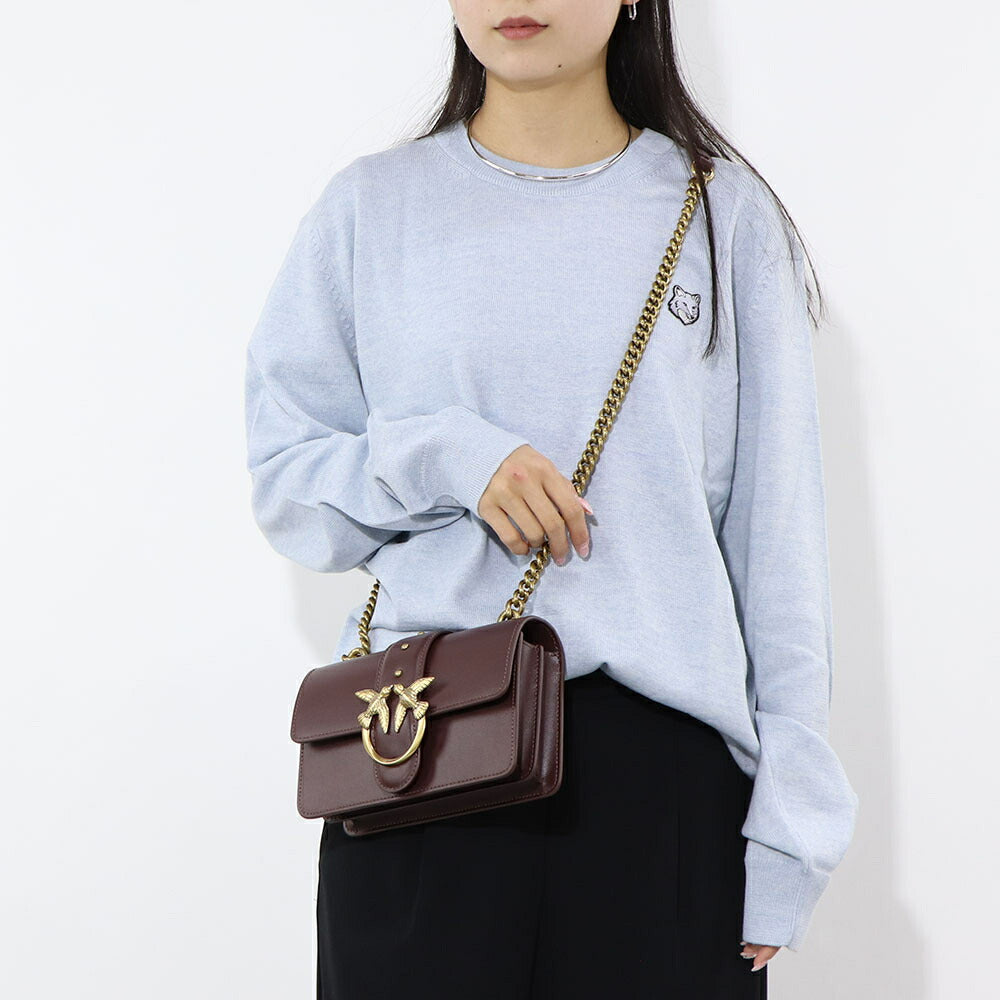 PINKO ショルダーバッグ ボルドー レザー 1P22AB-Y6XT