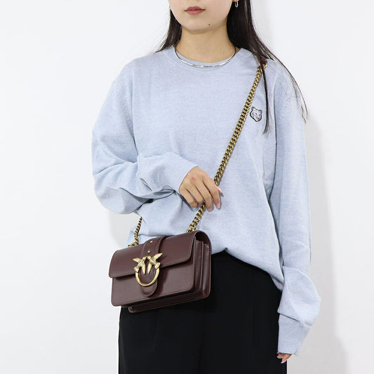 PINKO ショルダーバッグ ボルドー レザー 1P22AB-Y6XT