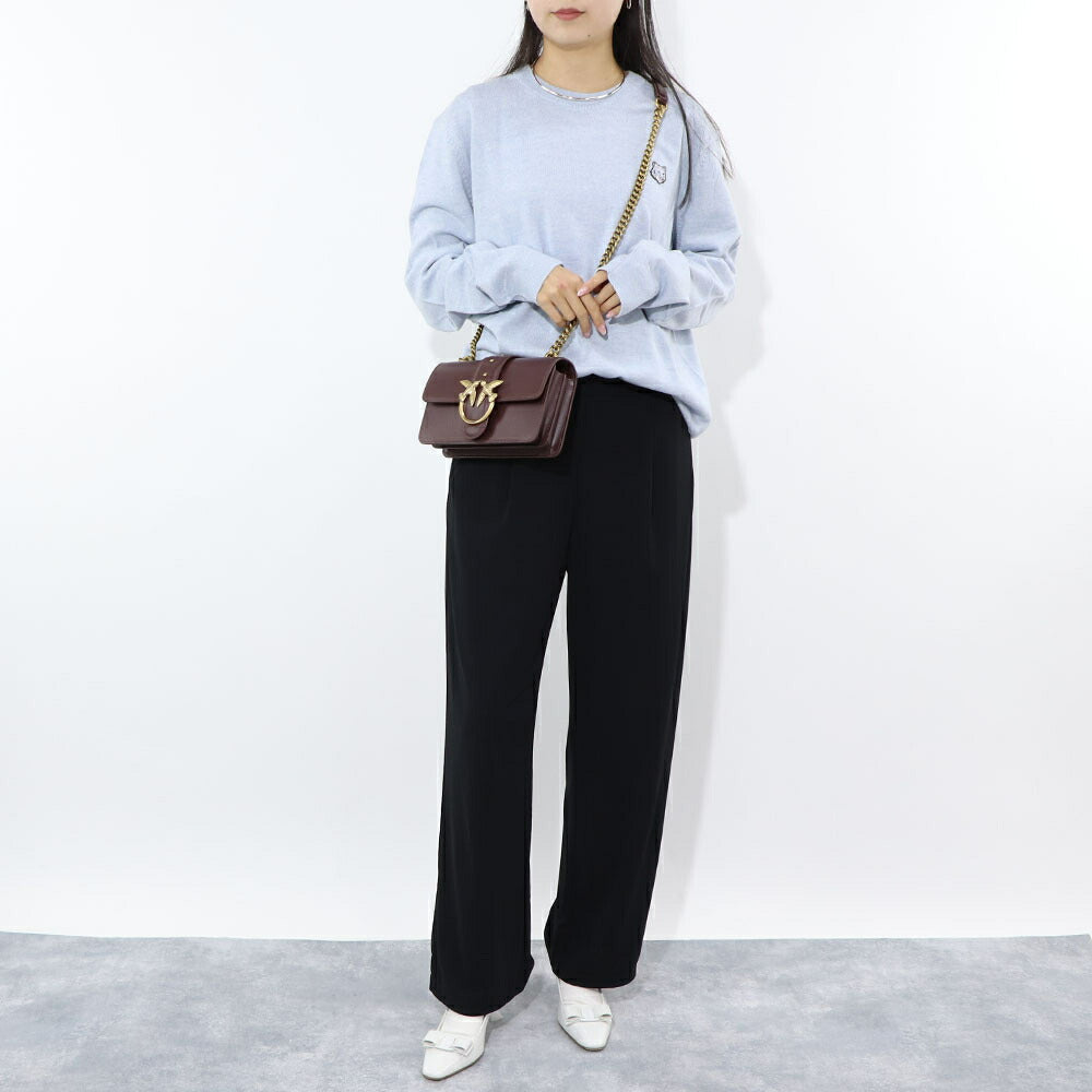 PINKO ショルダーバッグ ボルドー レザー 1P22AB-Y6XT