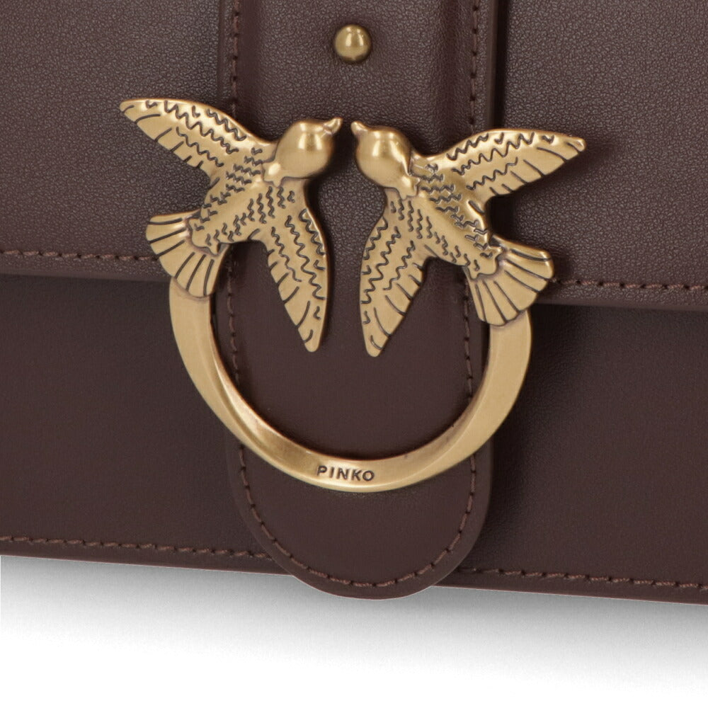 PINKO ショルダーバッグ ボルドー レザー 1P22AB-Y6XT