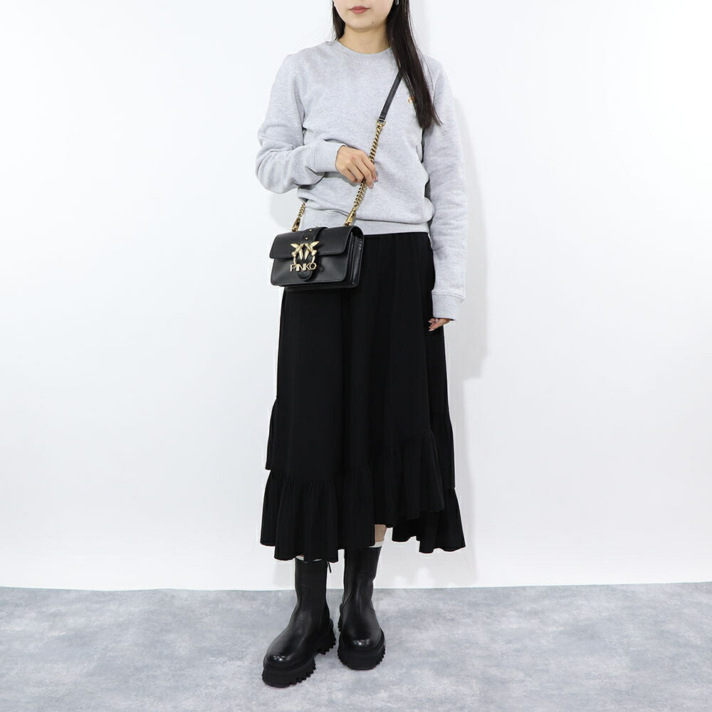 PINKO ショルダーバッグ ホワイト ブラック レザー ロゴ 1P22AF-Y6XT