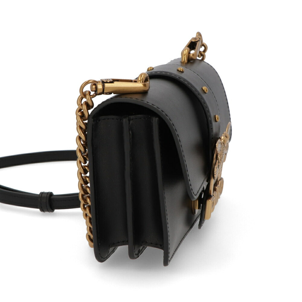 PINKO ショルダーバッグ ホワイト ブラック レザー ロゴ 1P22AF-Y6XT