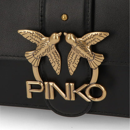PINKO ショルダーバッグ ホワイト ブラック レザー ロゴ 1P22AF-Y6XT