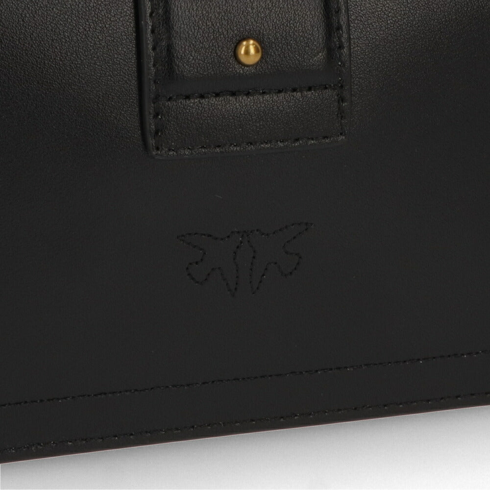 PINKO ショルダーバッグ ホワイト ブラック レザー ロゴ 1P22AF-Y6XT