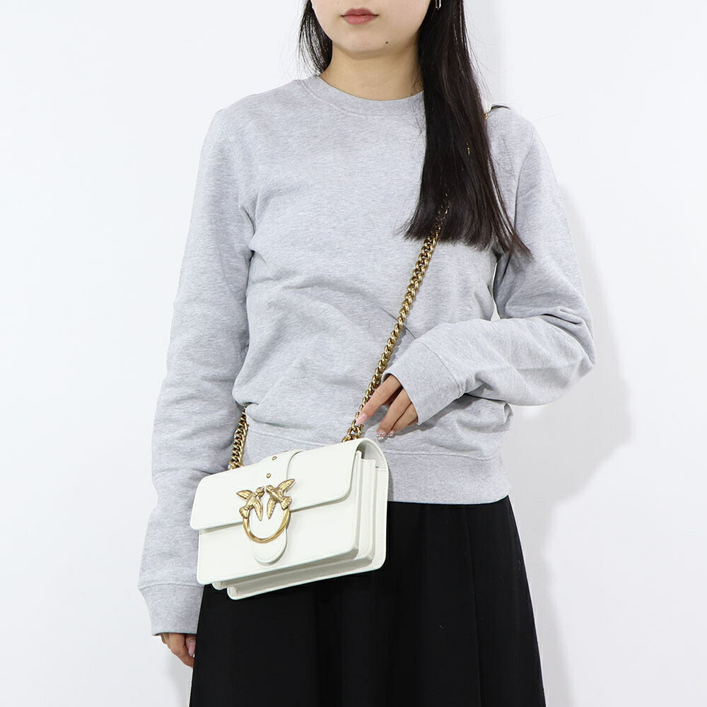PINKO ショルダーバッグ ホワイト レザー 1P227M-Y6XT
