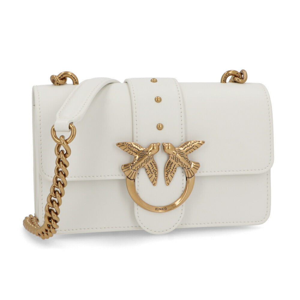 PINKO ショルダーバッグ ホワイト レザー 1P227M-Y6XT