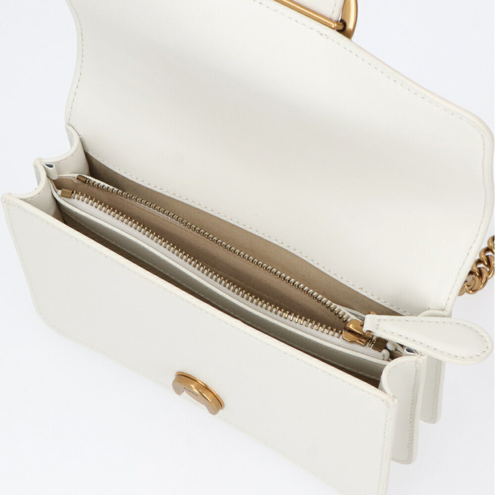 PINKO ショルダーバッグ ホワイト レザー 1P227M-Y6XT