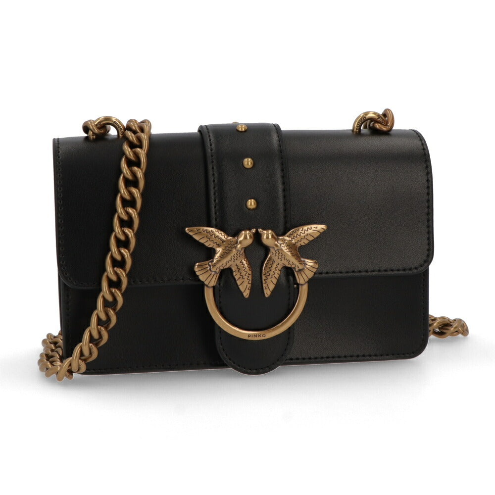 PINKO ショルダーバッグ レッド ブラック レザー 1P21TF-Y6JC