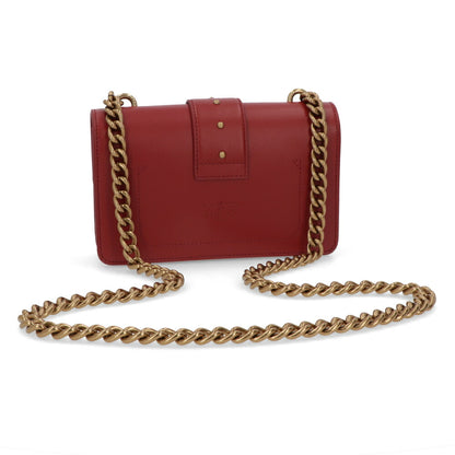 PINKO ショルダーバッグ レッド ブラック レザー 1P21TF-Y6JC