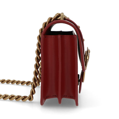 PINKO ショルダーバッグ レッド ブラック レザー 1P21TF-Y6JC