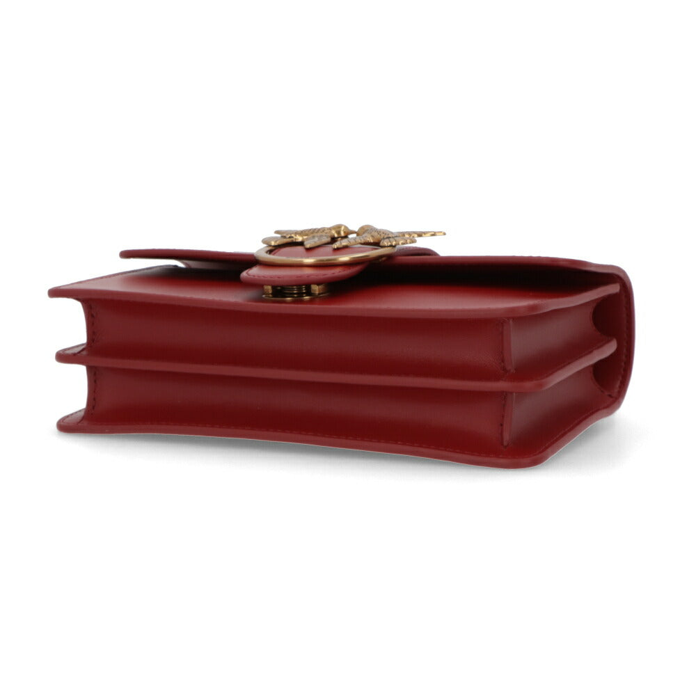 PINKO ショルダーバッグ レッド ブラック レザー 1P21TF-Y6JC