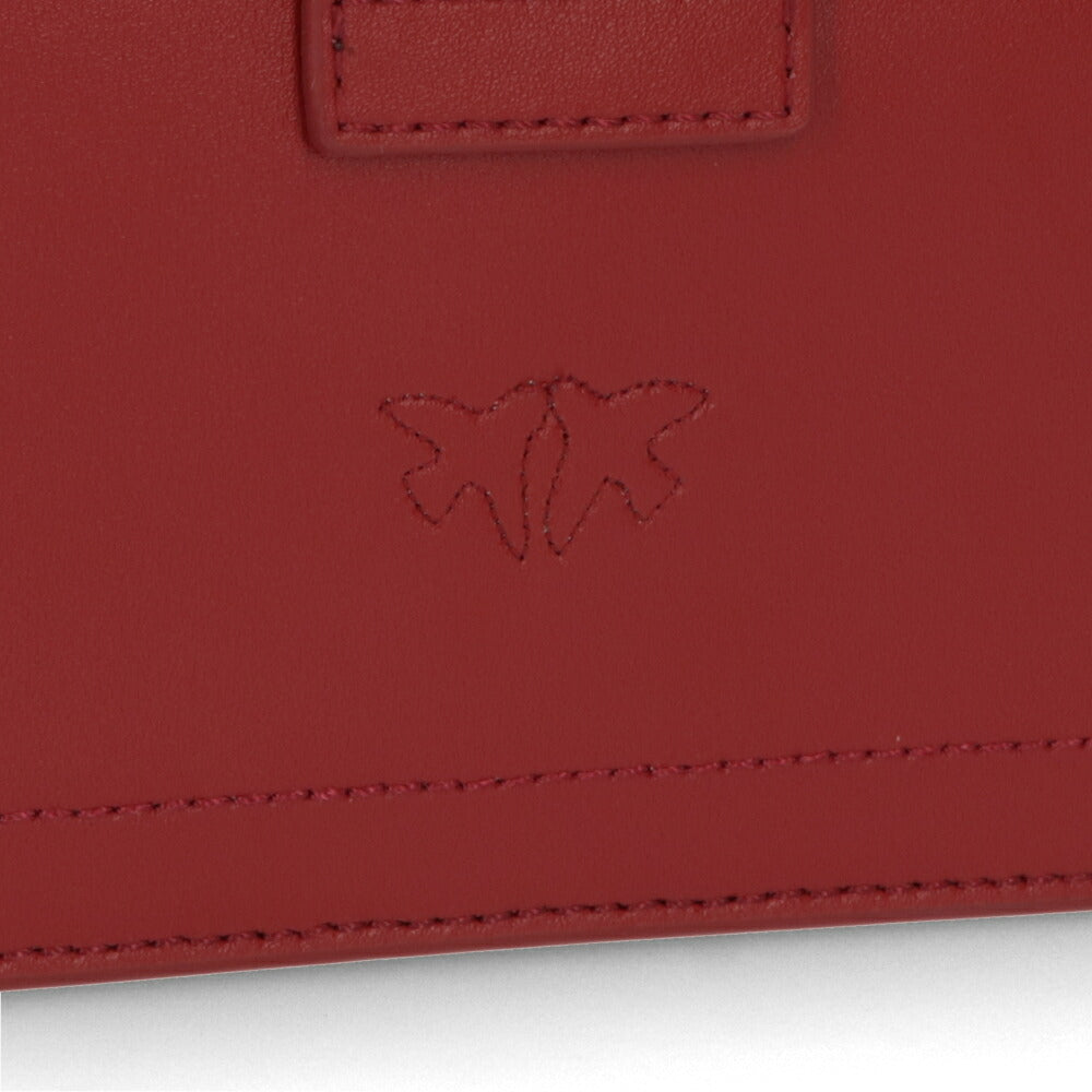 PINKO ショルダーバッグ レッド ブラック レザー 1P21TF-Y6JC