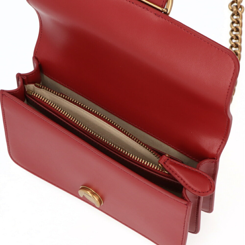 PINKO ショルダーバッグ レッド ブラック レザー 1P21TF-Y6JC