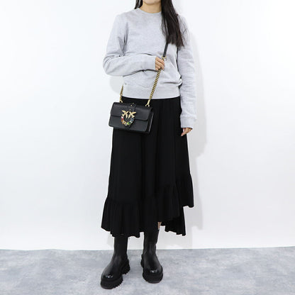 PINKO ショルダーバッグ ピンク ブラック レザー 1P22JL-Y7SP