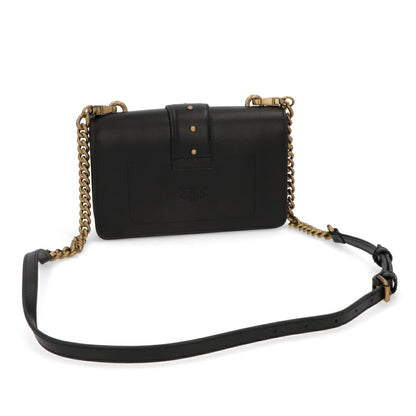PINKO ショルダーバッグ ピンク ブラック レザー 1P22JL-Y7SP