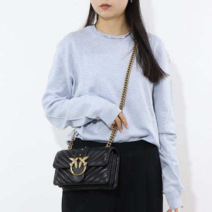 PINKO ショルダーバッグ ブラック レザー キルティング 1P227L-Y6XV
