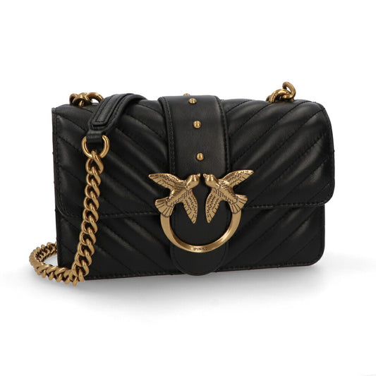 PINKO ショルダーバッグ ブラック レザー キルティング 1P227L-Y6XV