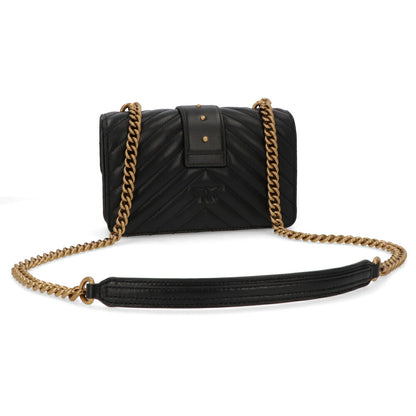 PINKO ショルダーバッグ ブラック レザー キルティング 1P227L-Y6XV