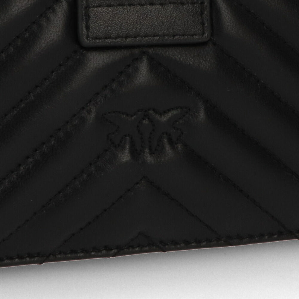 PINKO ショルダーバッグ ブラック レザー キルティング 1P227L-Y6XV