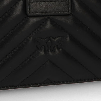 PINKO ショルダーバッグ ブラック レザー キルティング 1P227L-Y6XV