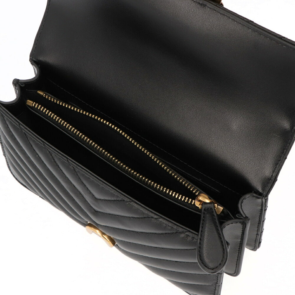 PINKO ショルダーバッグ ブラック レザー キルティング 1P227L-Y6XV