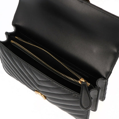 PINKO ショルダーバッグ ブラック レザー キルティング 1P227L-Y6XV