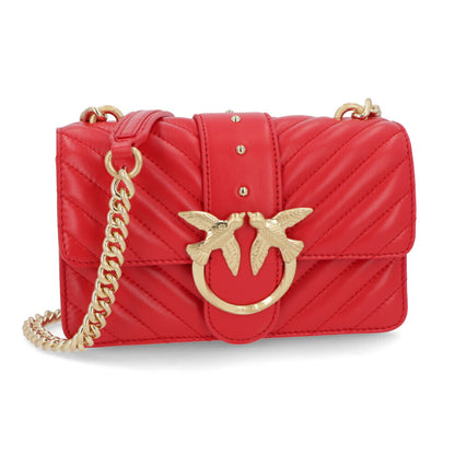 PINKO ショルダーバッグ レッド レザー キルティング 1P22BW-Y7FY