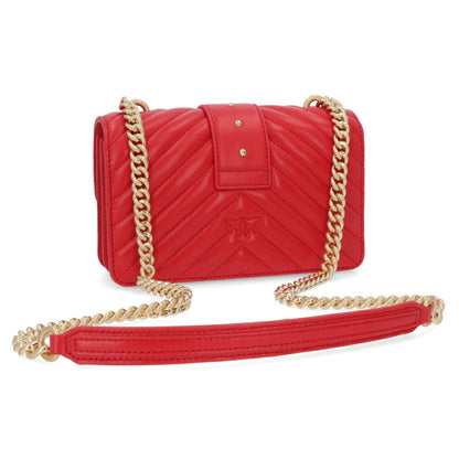 PINKO ショルダーバッグ レッド レザー キルティング 1P22BW-Y7FY