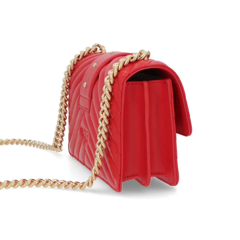 PINKO ショルダーバッグ レッド レザー キルティング 1P22BW-Y7FY