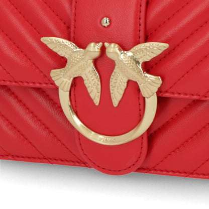 PINKO ショルダーバッグ レッド レザー キルティング 1P22BW-Y7FY