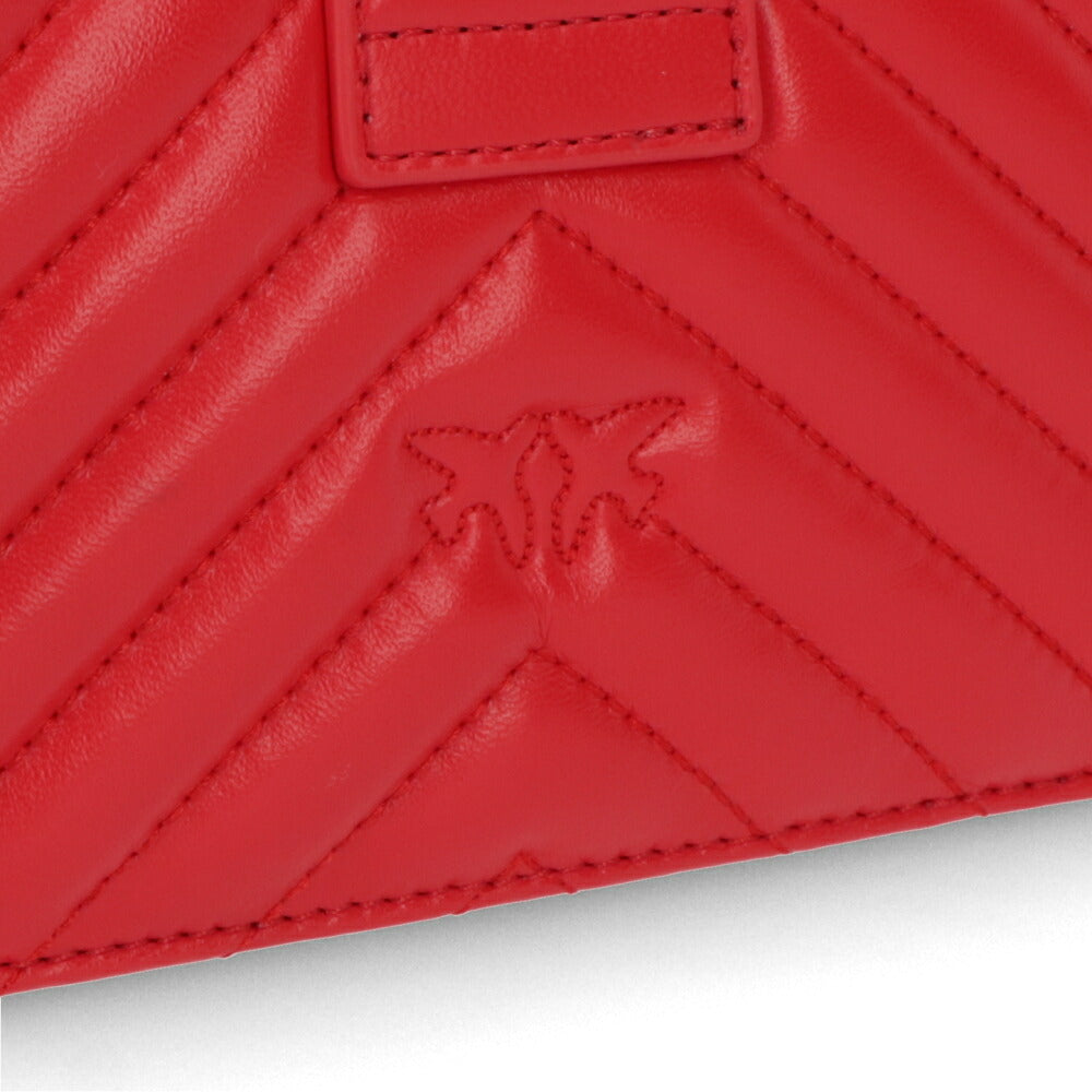 PINKO ショルダーバッグ レッド レザー キルティング 1P22BW-Y7FY