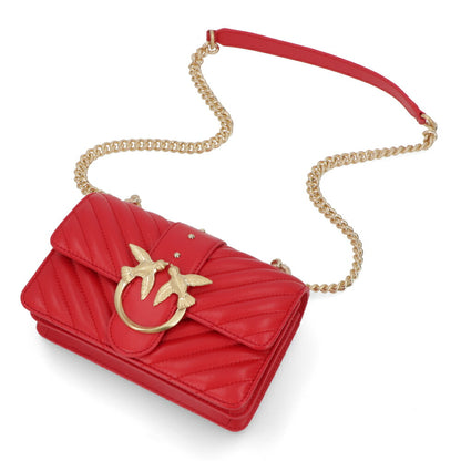 PINKO ショルダーバッグ レッド レザー キルティング 1P22BW-Y7FY