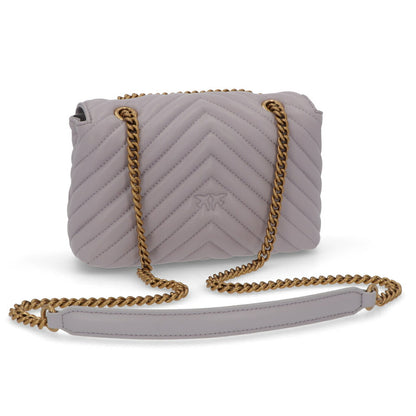 PINKO ショルダーバッグ グレー レザー キルティング 1P22SU-A04S