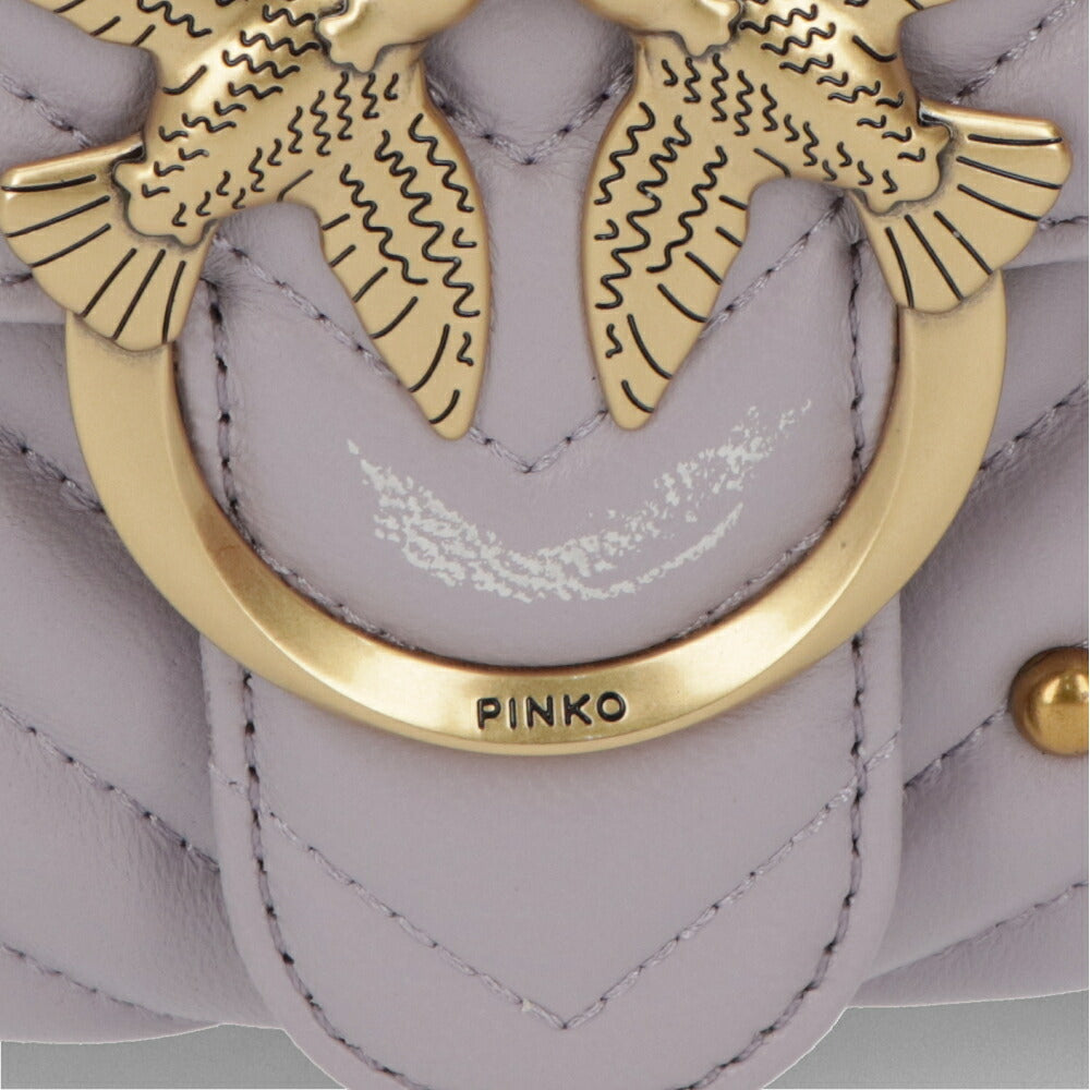 PINKO ショルダーバッグ グレー レザー キルティング 1P22SU-A04S – LE