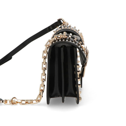 PINKO ショルダーバッグ ホワイト ブラック レザー スタッズ 1P21Q8-Y68K