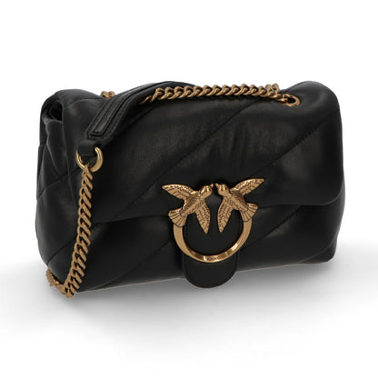 PINKO ショルダーバッグ ブラック レザー キルティング 1P227K-Y6Y3