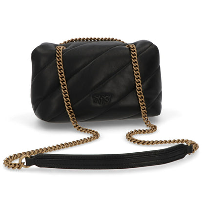 PINKO ショルダーバッグ ブラック レザー キルティング 1P227K-Y6Y3