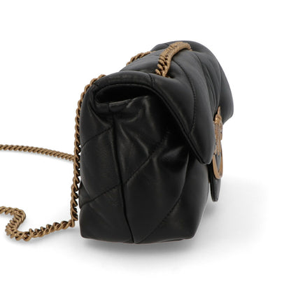 PINKO ショルダーバッグ ブラック レザー キルティング 1P227K-Y6Y3