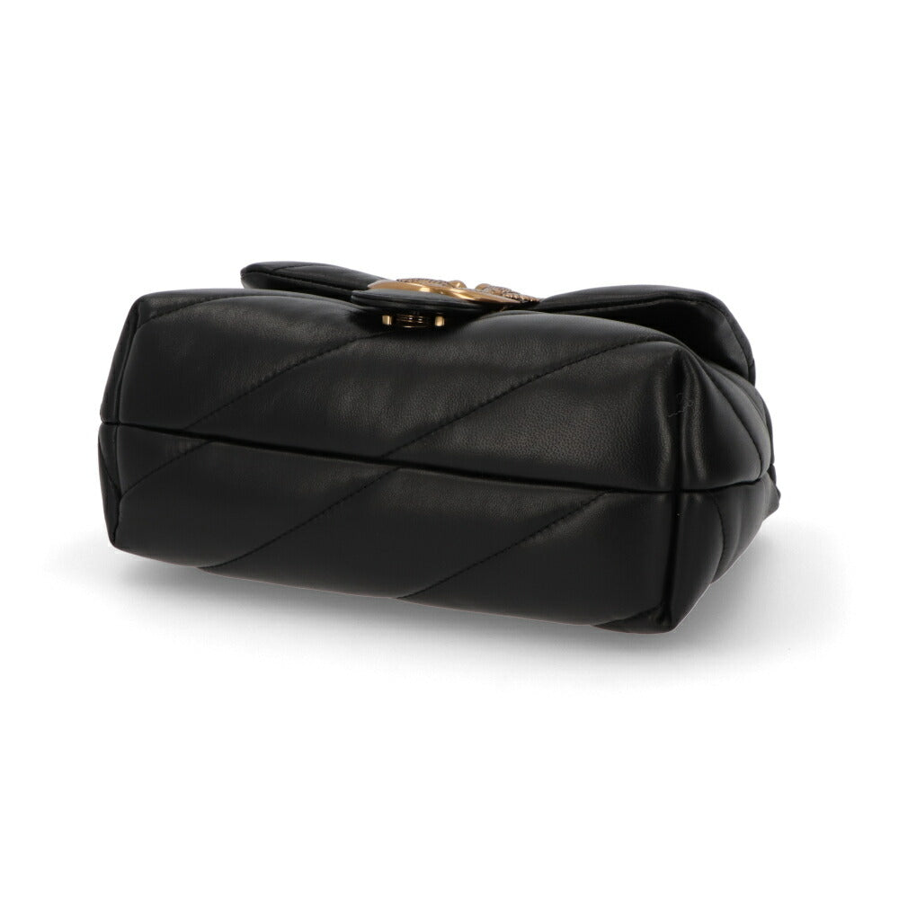 PINKO ショルダーバッグ ブラック レザー キルティング 1P227K-Y6Y3