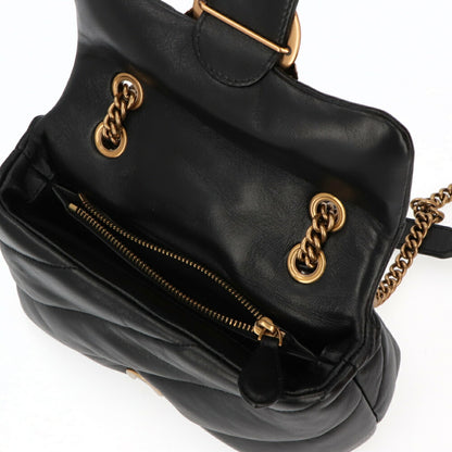 PINKO ショルダーバッグ ブラック レザー キルティング 1P227K-Y6Y3
