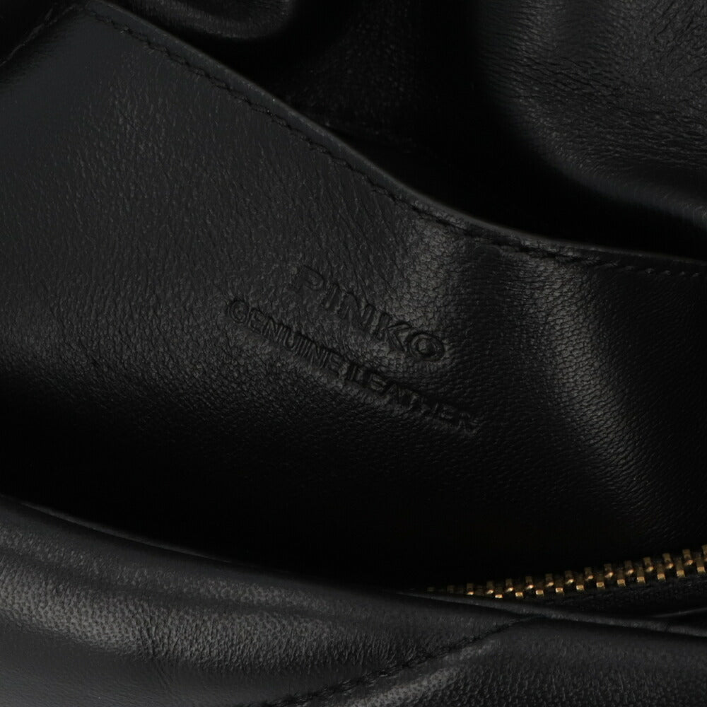 PINKO ショルダーバッグ ブラック レザー キルティング 1P227K-Y6Y3