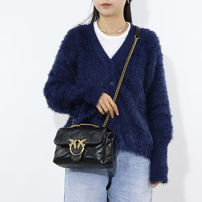 PINKO ショルダーバッグ ブラック レザー キルティング 1P22B1-Y6Y3