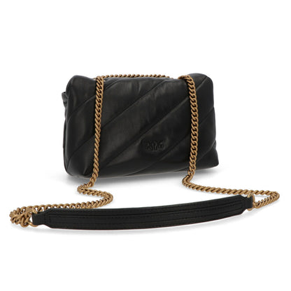 PINKO ショルダーバッグ ブラック レザー キルティング 1P22B1-Y6Y3