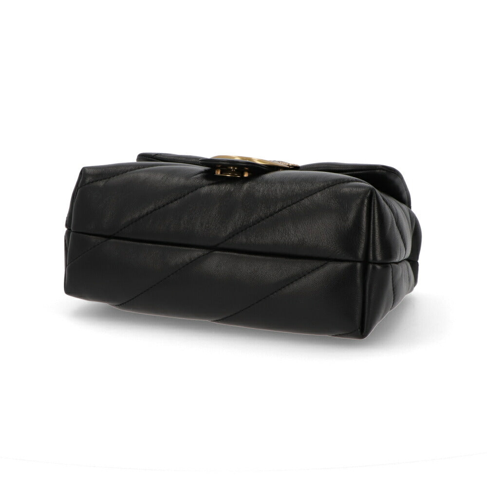 PINKO ショルダーバッグ ブラック レザー キルティング 1P22B1-Y6Y3