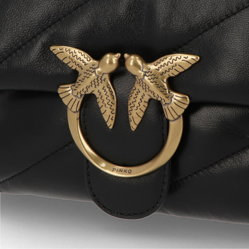 PINKO ショルダーバッグ ブラック レザー キルティング 1P22B1-Y6Y3