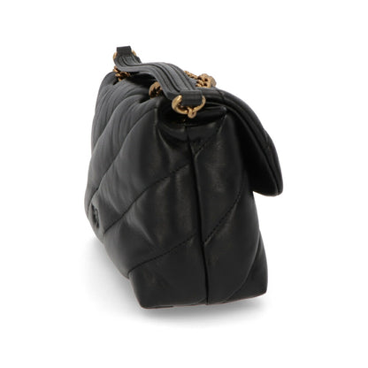 PINKO ショルダーバッグ ベージュ ブラック レザー キルティング 1P22B2-Y6Y3